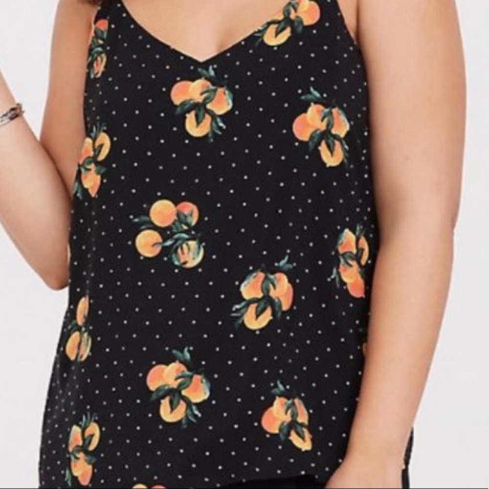 Torrid Peach’s And Dots Tank Top Size 2